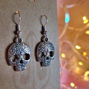 Ornate Skull Drop Earrings | Witchy Vibes | Dia de los muertos