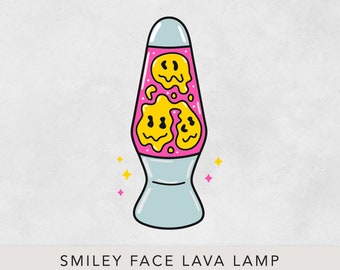 Groovy Smiley Face Lava Lamp SVG, Ready For Layering Vinyl, Vector Image, SVG/AI File, Instant Download, Cut Files For Cricut / Laser
