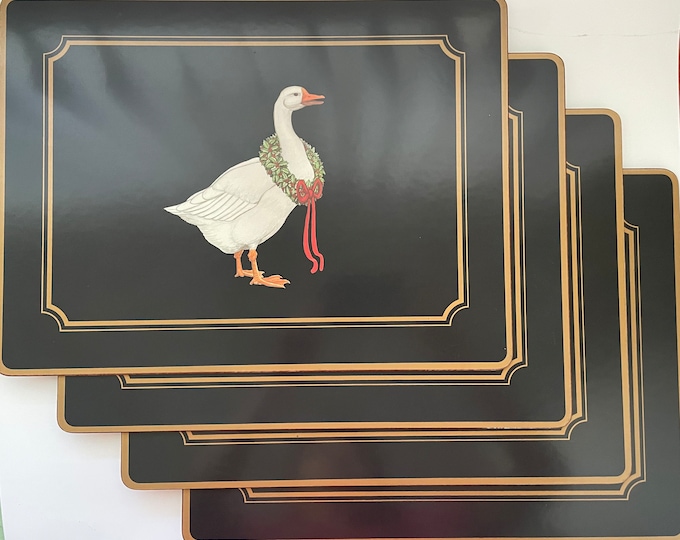 Vintage Pimpernel Goose With Wreath Placemats / Christmas / Etsy