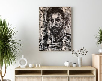 Expressive Portrait, Messi Painting, Acrylic Painting, Fine Art, Painting on Canvas, Original Painting, Colorful Art, Signed Painting