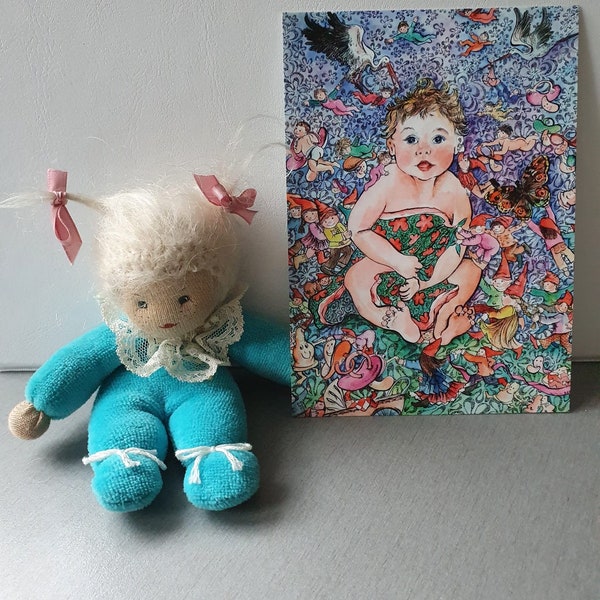 Märchenhafte Künstler-Postkarte "Baby" / Postkarte / Grußkarte / Geschenkkarte / Kunstdruck