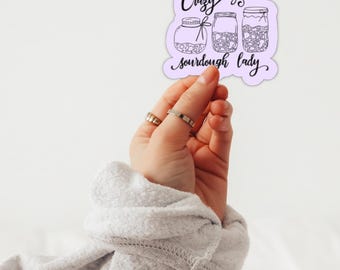 Crazy Sourdough Lady Sticker: Funny Baking Vinyl Decal