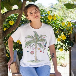 Conception de sublimation dessinée à la main joyeuse et lumineuse, fichier PNG, téléchargement numérique, téléchargements de conceptions de sublimation. Noël tropical.