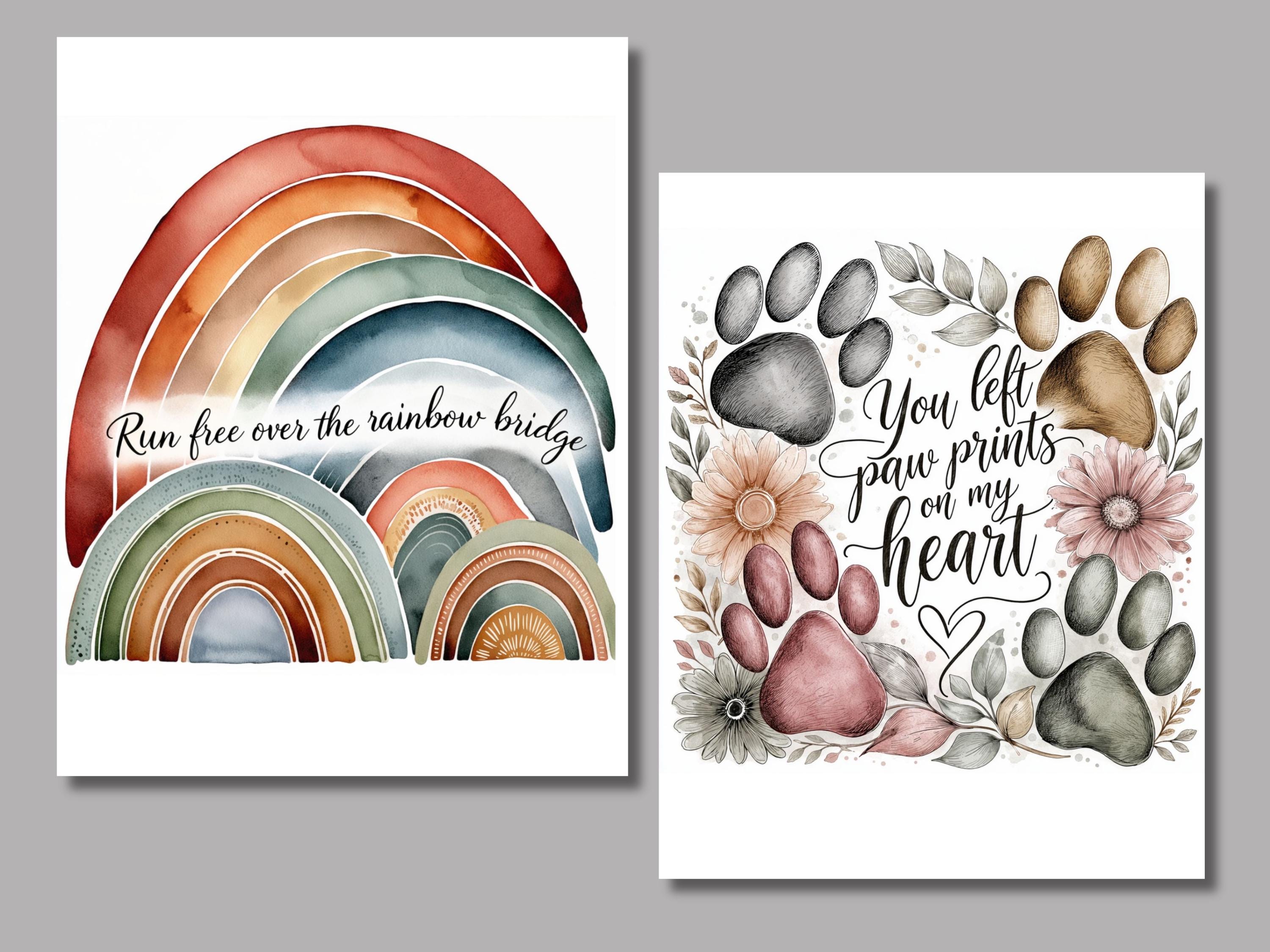 Pet Memorial Clipart Bundle, Dog Cat Breeds, Rainbow Bridge Graphics ...
