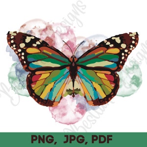 Watercolor Butterflies clipart, Butterfly wings PNG, Butterfly Wallpaper Art, Best Sublimation Downloads. Instant Download