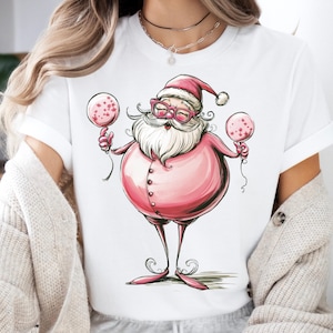 Funny Groovy Pink Santa Claus PNG - Retro Christmas Digital Download for Sublimation & Shirts
