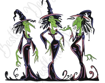 Retro Witch Hats Clipart, Halloween Designs (svg, png, jpg, pdf)