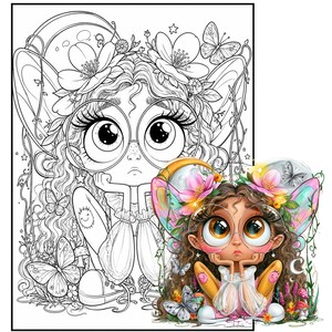 Målarbok Moonlight Kingdom, 40 utskrivbara älvsidor, fantasy PDF (digital nedladdning) bild 2