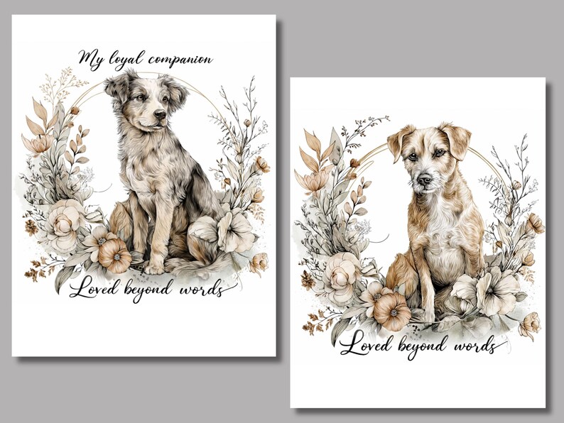 Pet Memorial Clipart Bundle, Dog Cat Breeds, Rainbow Bridge Graphics ...