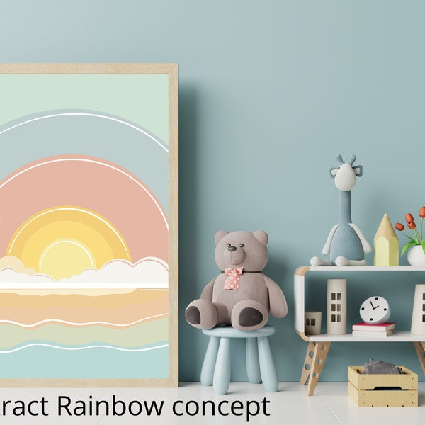 Rainbow Baby Nursery. Play Room Decor. Nursery Artwork. Perfect gift for little learners that is fun and Educational. Children wall decal