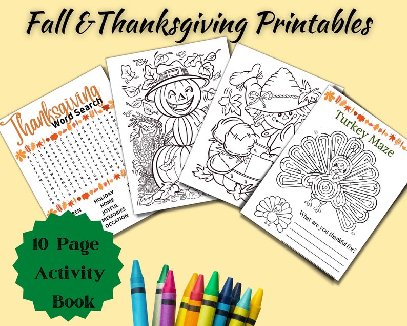 10 Fall Kids Activities, Fall Printable Activity, Printable Activity ...