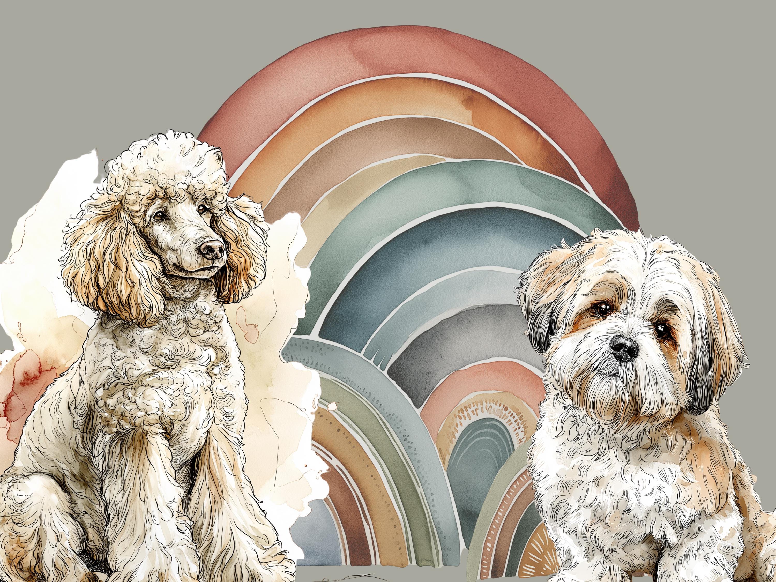 Pet Memorial Clipart Bundle, Dog Cat Breeds, Rainbow Bridge Graphics ...
