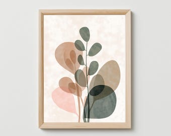 Neutral Botanical Print – Vintage Floral Wall Art (Instant Download)