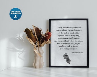 Stoic Art - Digitale Datei druckfertig - Marcus Aurelius Meditations & Stoicism Zitat Poster/Print