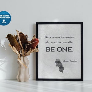 Stoic Art - Digital File Ready for Printing - Marcus Aurelius Meditations & Stoicism Quote Poster - Waste No More Time - 22+ Sizes