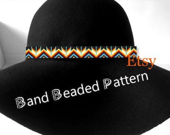 Modèle de métier à tisser pour bandeau en plumes : perles de rocaille en délica, style autochtone (modèle PDF)