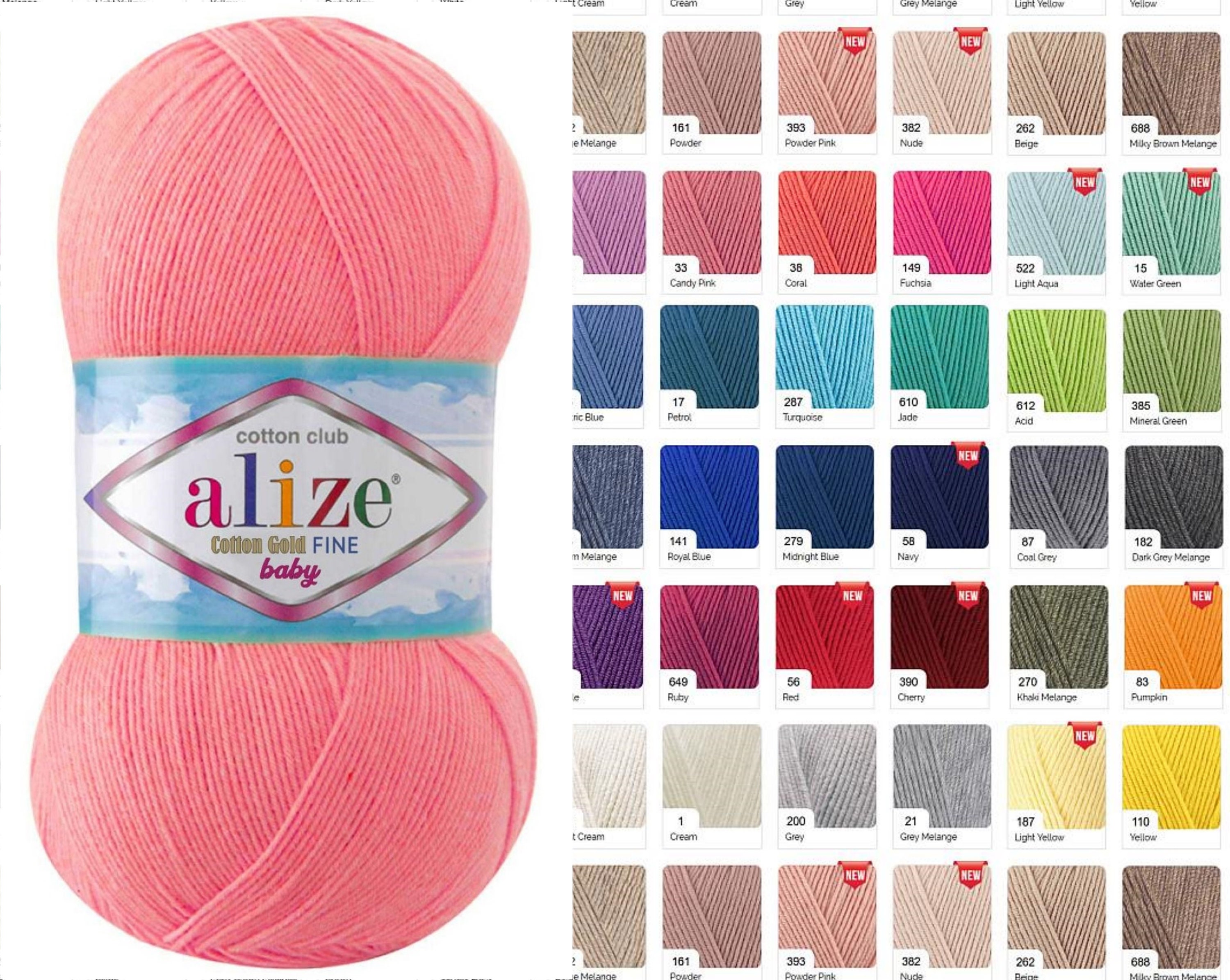 Alize Cotton BABY SOFT Yarn 5x100gr-270mt Hand Knitting Crochet