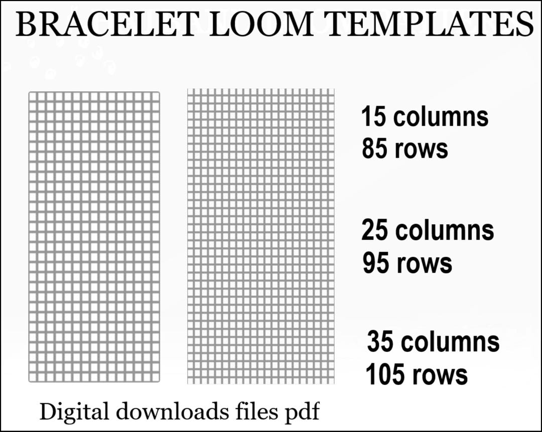 3 Blank Templates Creating Loom Stitch Bracelet - Base Bead Weaving ...