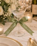 Custom Wedding Ribbon Bows | Personalised Wedding Favours | Napkin Bows | Wine Glass Decor | Wedding Place Settings