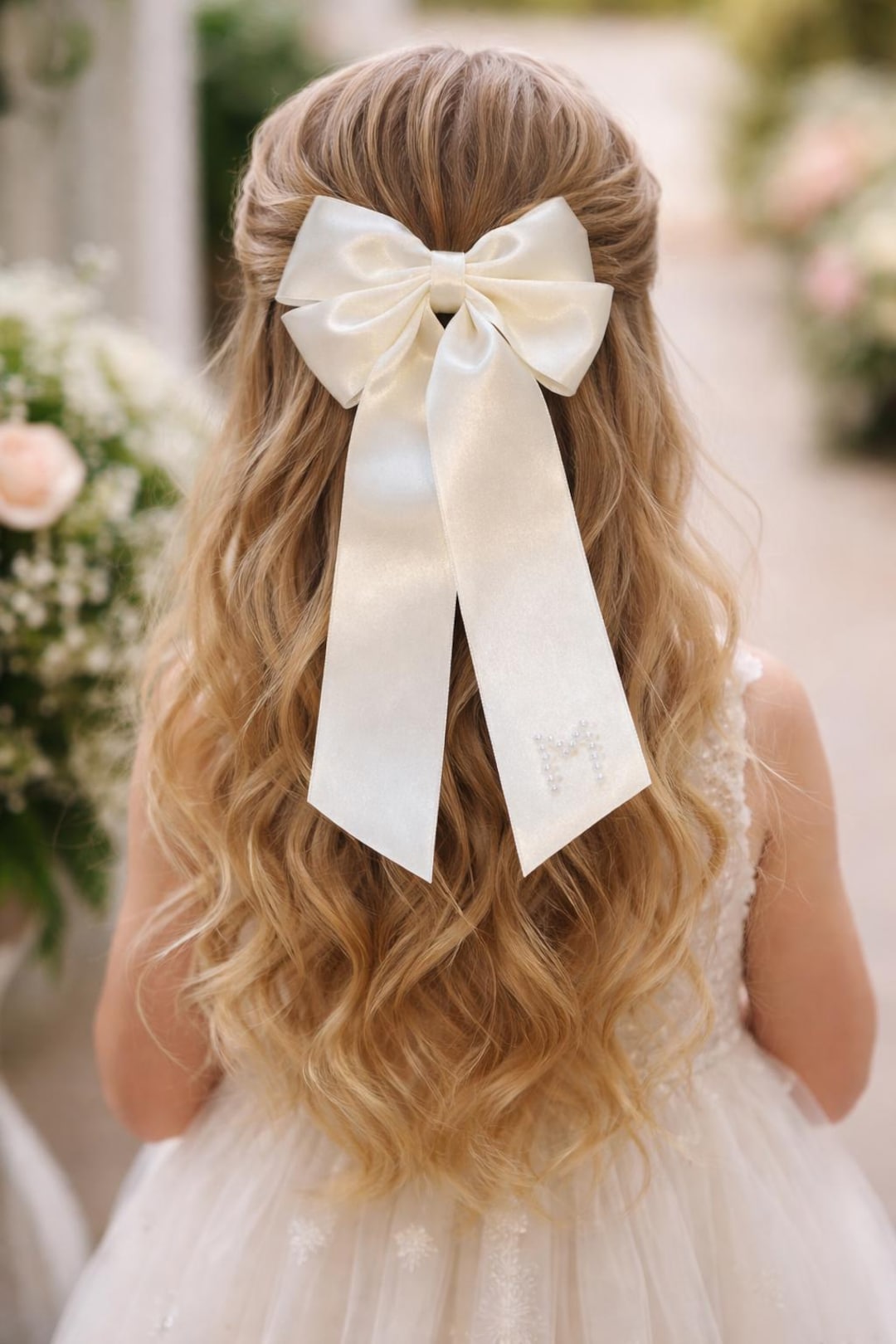 Flower Girl Bow Bridesmaid Hair Personalised Satin Hair Bow flower-girl-bow-bridesmaid-hair-personalised-satin-hair-bow