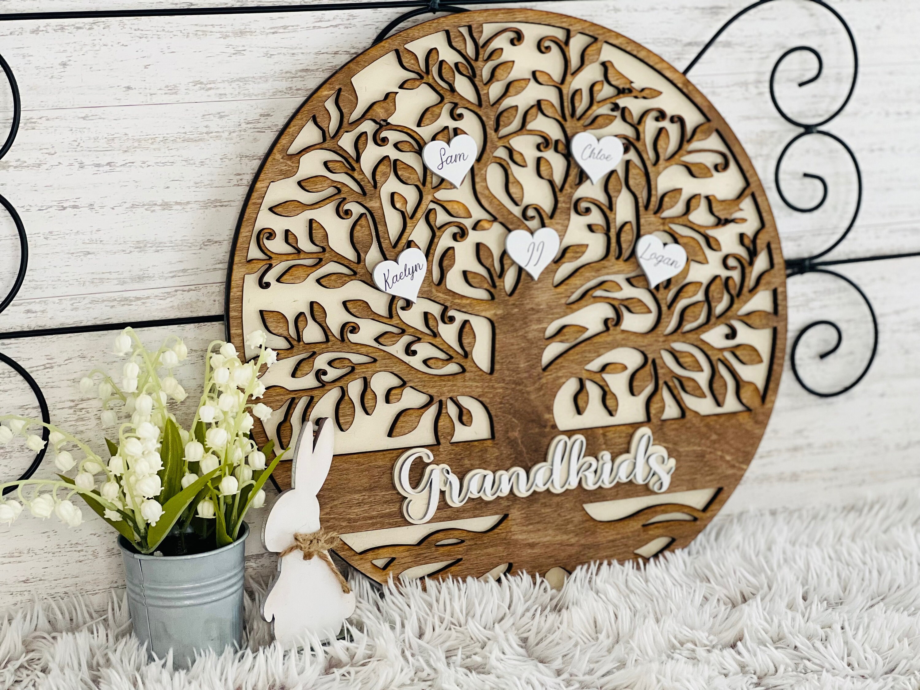 Personalized Grandparents Family Tree Personalized Family Etsy