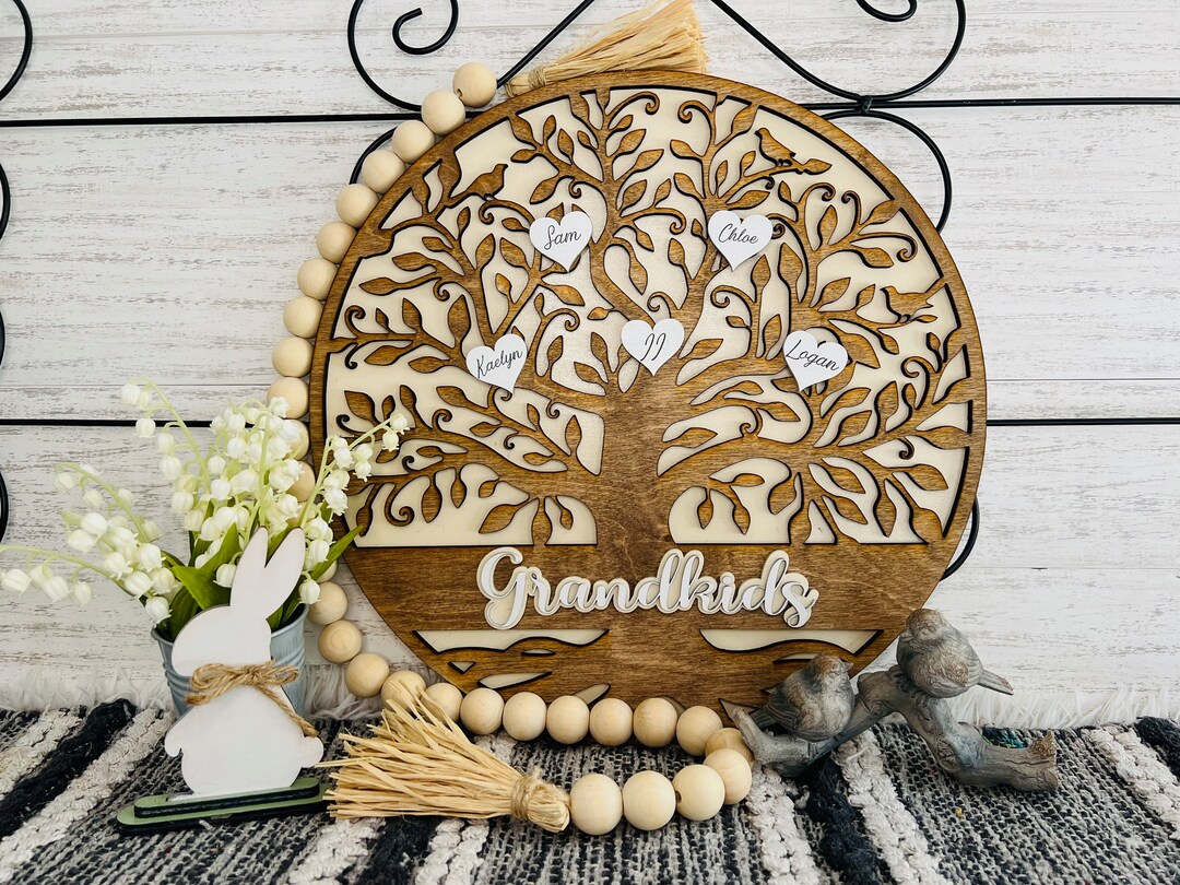Personalized Grandparents Family Tree, Personalized Family Tree, Large