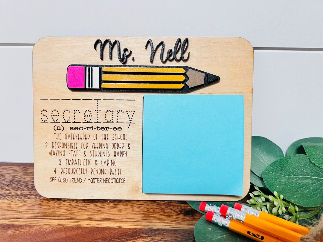 Teacher Sticky Note Holder, Personalized Teacher Gift, Desk Decor, Staff Appreciation, End of