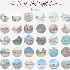 Travel Instagram Highlight Covers | Europe Highlight Covers | Vacation Covers | Summer Covers | Destination Theme | Highlight Covers