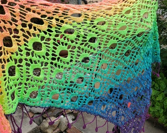 New Handmade Crochet Shawl / Scarf / Pareo