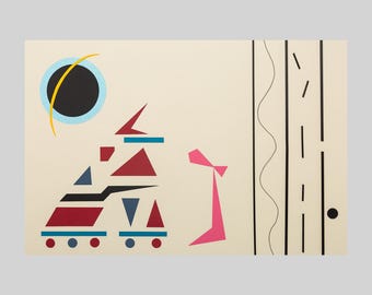 Suprematism Print - String theory behind the event horizon