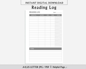 Reading Journal, Reading Log, Digital Reading Journal, Book Tracker, Reading Tracker, Book Journal, Book Reading Journal for Goodnotes