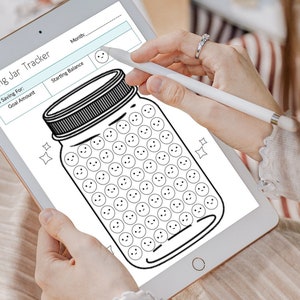 PRINTABLE Saving Goal Jar, Money Savings Tracker, Savings Challenge ...