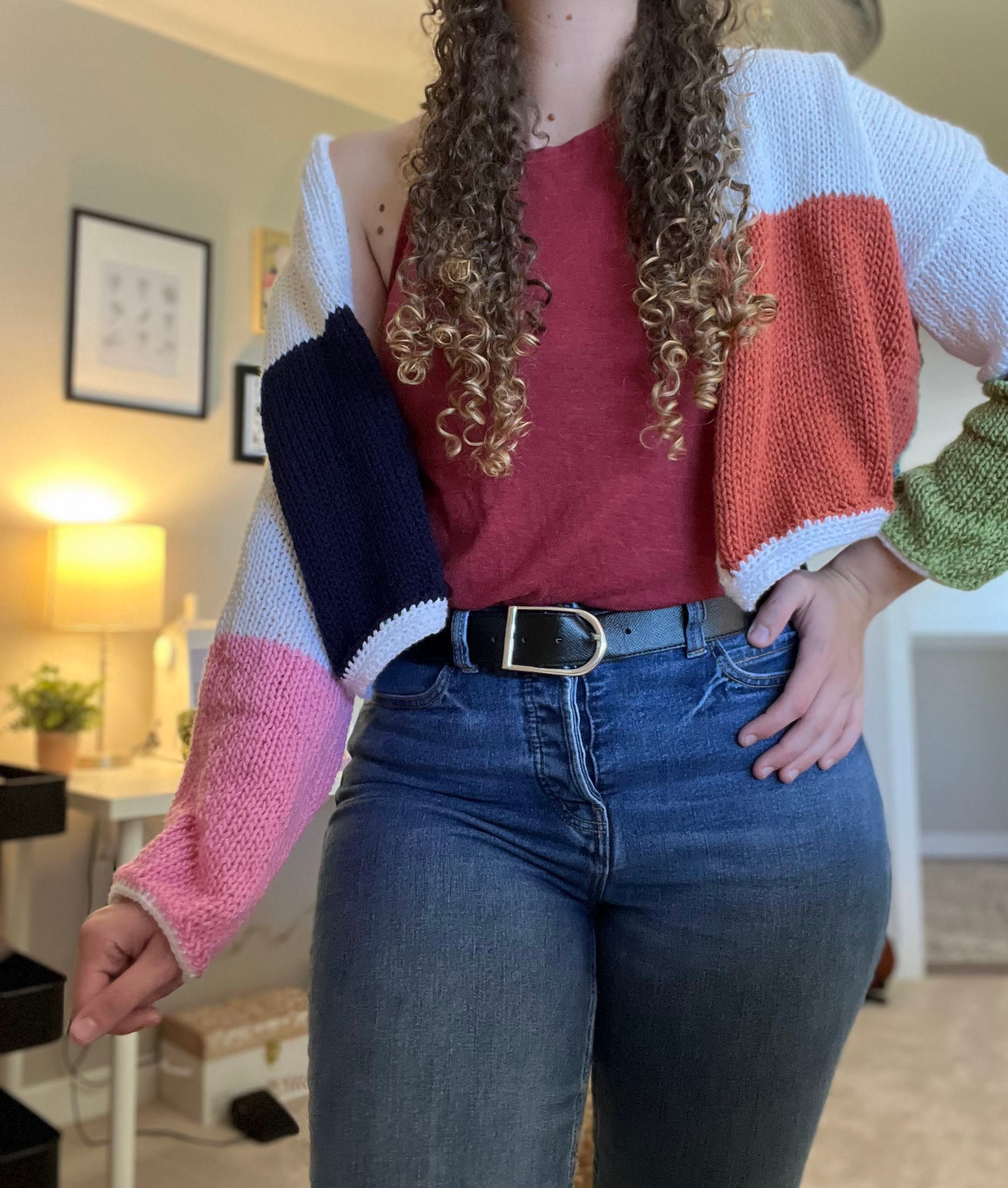 Cropped Cardigan PATTERN | Colorblocked Dreams | PDF Knitting Machine ...