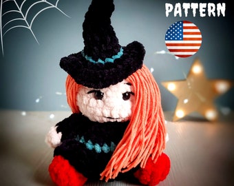 Crochet Witch pattern - Amigurumi Witch – Crochet Halloween pattern – Little witch