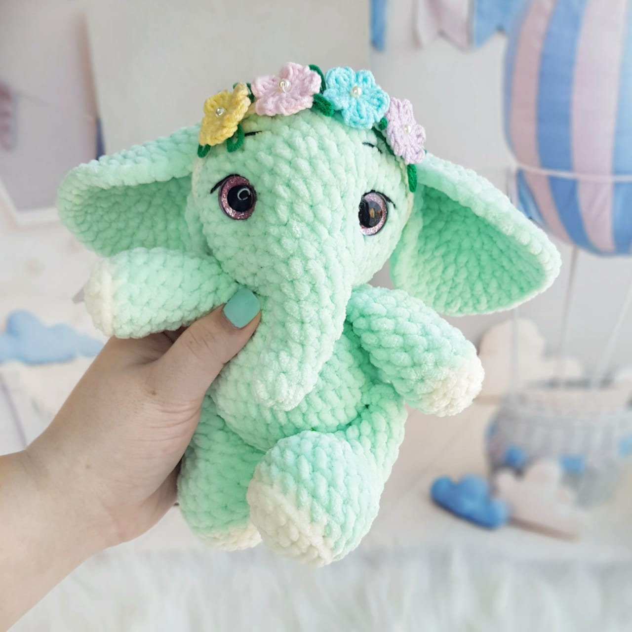 Handmade Customizable Crochet Elephant, gift, photo prop, decoration,  stuffed animal – Simply Yarn Co.