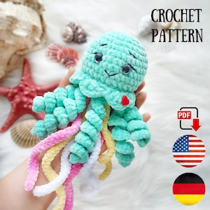 Crochet Octopus pattern - Amigurumi pattern - Crochet Jellyfish pattern PDF Tutorial - Octopus plush pattern