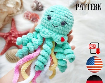 Crochet Octopus pattern - Amigurumi pattern - Crochet Jellyfish pattern PDF Tutorial - Octopus plush pattern