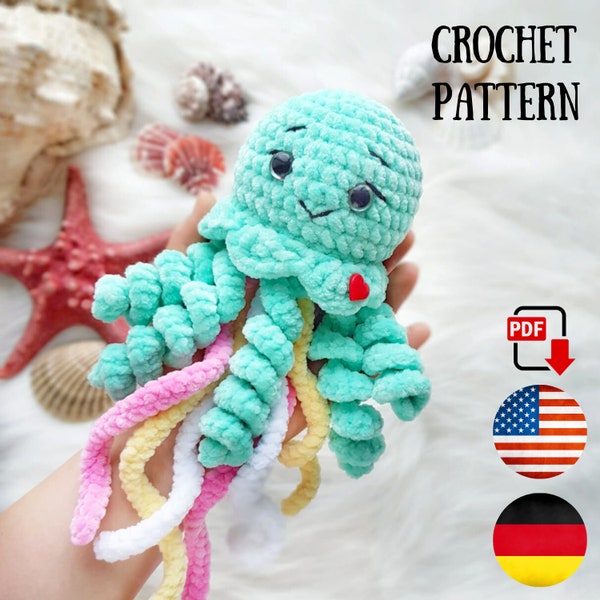 Crochet Octopus pattern - Amigurumi pattern - Crochet Jellyfish pattern PDF Tutorial - Octopus plush pattern