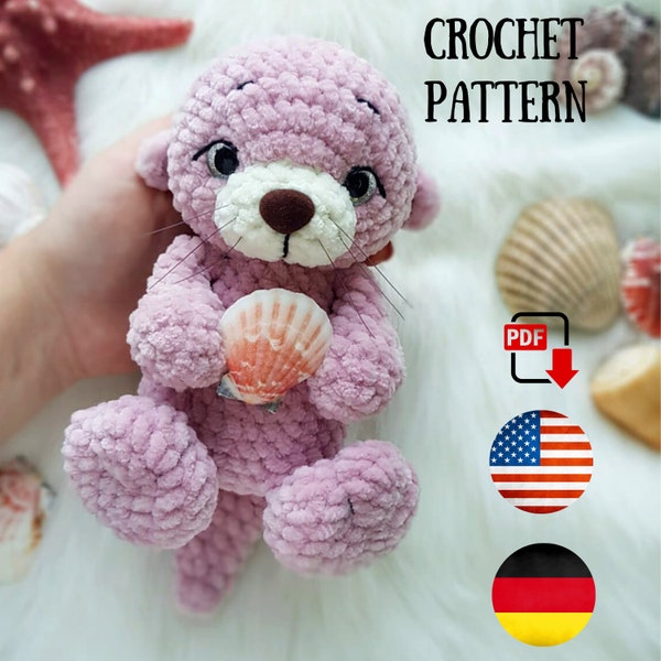 Amigurumi pattern Otter crochet PDF tutorial - Crochet pattern Otter plush - Digital pattern Chirkatoys