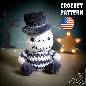 Crochet Jack Skellington pattern - Amigurumi Skeleton – Crochet Halloween pattern – Baby Skeleton