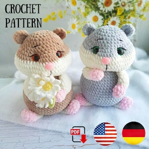 Crochet pattern Hamster PDF tutorial - Amigurumi Hamster plush pattern - Crochet Hamster Digital pattern ChirkaToys