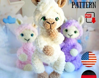 Crochet llama pattern - Crochet stuffed animal llama - Amigurumi Alpaca pattern PDF tutorial – Plush pattern ChirkaToys