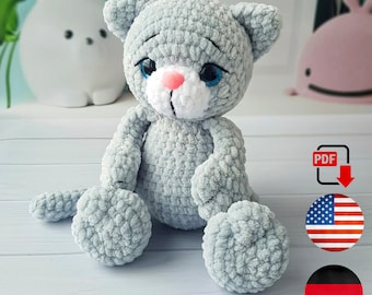 Crochet pattern Cat - Amigurumi Cat pattern PDF - Stuffed cat plush pattern amigurumi animals – pattern Chirkatoys