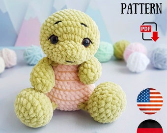 Crochet pattern Turtle Amigurumi PDF diy tutorial - Crochet turtle plush pattern - Plush pattern ChirkaToys