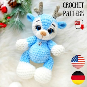 Crochet pattern Deer PDF tutorial - Amigurumi Reindeer plush pattern - Crochet Deer Digital pattern ChirkaToys