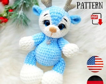 Crochet pattern Deer PDF tutorial - Amigurumi Reindeer plush pattern - Crochet Deer Digital pattern ChirkaToys