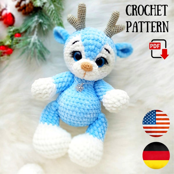 Crochet pattern Deer PDF tutorial - Amigurumi Reindeer plush pattern - Crochet Deer Digital pattern ChirkaToys