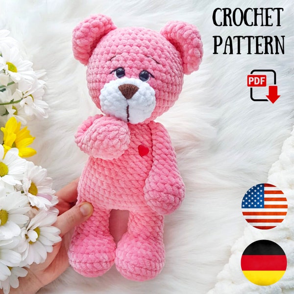 Teddy Bear Pattern - Crochet pattern Bear - Amigurumi PDF pattern DIY tutorial - Crochet pattern Bear by ChirkaToys