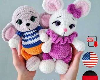 Crochet Mouse pattern - Amigurumi Mouse pattern – Mouse cub diy toy – Plush mouse pattern