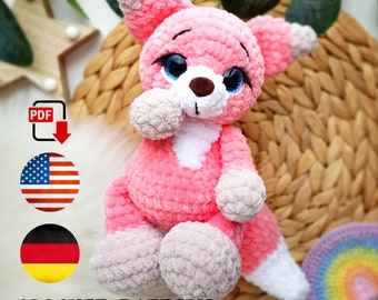 Crochet Fox pattern - Amigurumi Fox pattern – Fox cub diy toy – Plush fox pattern